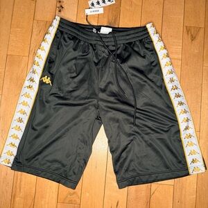 Kappa 222 Banda Nardo Shorts - Black Yellow Gold Rich White Men’s XL